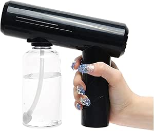 Nano Barber Spray Gun: Electric Sanitizer Fogger for Indoor & Outdoor - 8.8 oz, Black