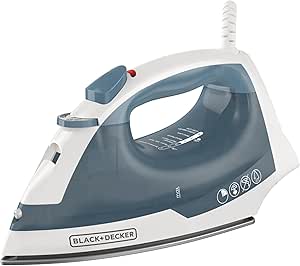 BLACK+DECKER Compact Iron: Easy Steam, Nonstick Plate, 1200W