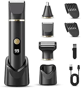 Waterproof Beard Trimmer Electric Razor Shaver Kit for Men
