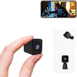 AOBOCAM Mini WiFi Spy Camera 4K: Hidden Cam Night Vision, Motion Detection, Cloud&SD Storage - Indoor Security (Black)