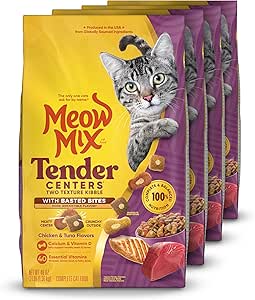 Meow Mix Chicken & Tuna Flavor Cat Food, 3lb (Pack of 4)