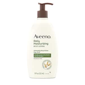 Aveeno Moisturizing Body Lotion, Prebiotic Oat, Fragrance-Free, 48-Hour Moisturizer - Dry Skin, Sensitive Skin, Non-Greasy - 18 inch