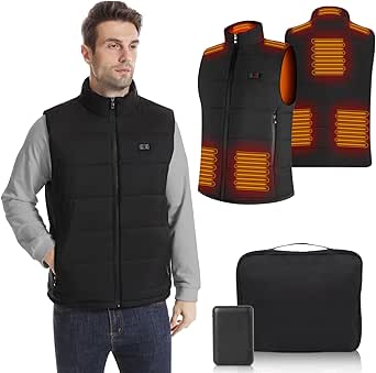 Rtdep Heated Vest: Men Women Battery Pack, 8 Heating Zones, Winter Warm Jacket