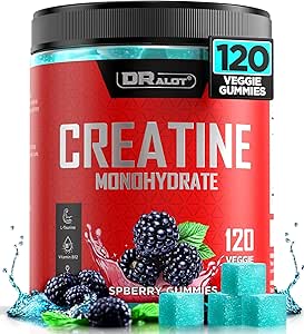 Creatine Gummies for 15% More Strength & Energy, Pre-Workout Complex for Women & Men with 5000mg Creatine - Vegan