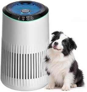 Operan Allergy Air Purifier, HEPA Filter for Home Bedroom Office, Removes Smoke Pet Odors, Quiet Sleep Mode, Blue Ambient Light, White