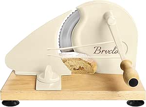 Manual Bread Slicer for Homemade Sourdough, Metal Guide, Adjustable Thickness, Hand Crank, Scale Line, Suction Cup, Sharp Blade