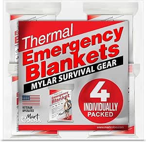 Space Mylar Blankets 4-Pack: Reusable Thermal Survival Gear