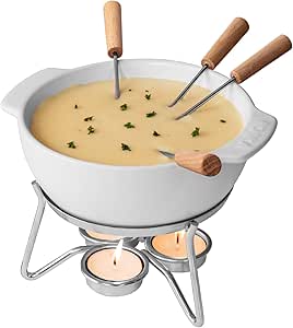 Boska Cheese Fondue Set: Microwave-Safe Ceramic Pot for 4