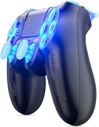 FOIRCEADAL RGB Wireless Controller for PS4 Gamepad with 6-Axis Motion Sensor & Turbo Touch Pad