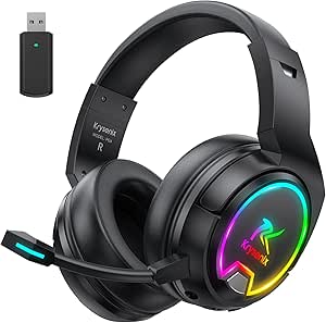 PG4 Wireless Gaming Headset - Bluetooth 5.4, LED Light, Noise-Canceling Mic - 48H Battery, 7.1 Surround Sound - PS5, PS4, PC, Mac, Switch