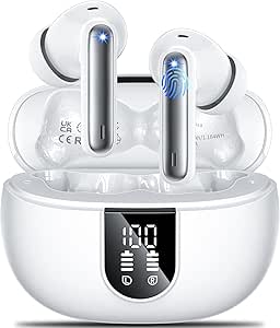 FX Wireless Earbuds Bluetooth 5.3, ENC Noise Cancelling, HiFi Stereo, 42H Playtime, LED Display, IP6 Waterproof