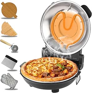 Retro Pizza Maker 12 Inch Rapid Heating Oven, 800˚F Cooker