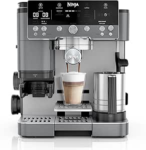 Ninja Luxe Premier Coffee Machine: Latte, Cappuccino, Espresso Maker with Grinder & Frother, Easy to Use, 4 Froth Presets