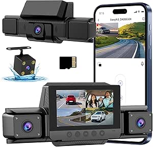 Brand 4-Channel 360° Dash Cam: Front & Rear FHD 1080P, 180° Rotating Side-View, Collision Detection, Parking Monitor | Sedan & SUV