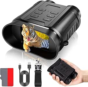 StealthyEyes Night Vision Binoculars 8X Zoom 4K 48MP 7-Level IR - Capture Photos & Videos, 32GB Card - Camping & Surveillance