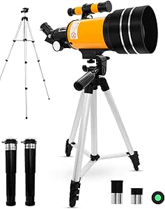 Uong Kids Telescope 70mm Refractor 150X 90X 45X Tripod - Educational Astronomy Toys for Beginners