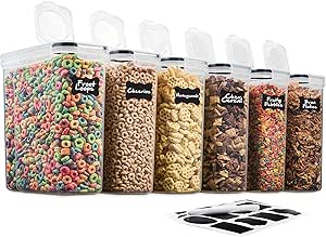 Brand: Airtight Cereal Storage Container, BPA-Free, Kitchen & Pantry Canisters for Dry Food, Pet Food, Flour, Sugar, Rice, Nuts - 135.5oz