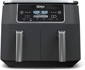 Ninja 8 Quart DualZone Air Fryer: 6-in-1, 2-Basket Design, Smart Finish - Roast, Broil, Dehydrate - Quick, Easy Meals