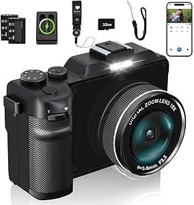 Brand 4K Digital Camera 64MP Zoom Macro Lens Vlogging WiFi 2 Batteries 32G TF Card Charging Station Portable Travel Camera YouTube