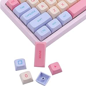JakeTsai Marshmallow Theme PBT Keycaps for MX Switches, ANSI Layout, XDA Profile - 132 Keys Sublimated Dye Set