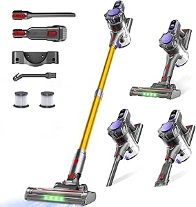 MV3 Cordless Vacuum Cleaner 45KPa Stick Vacuum LED Display