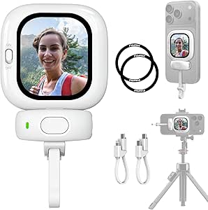 Vlogmate Mini Selfie Screen with Phone Holder for Rear Camera - Ideal for Vlogging, Live Streaming, and TikTok - Compatible with iPhone