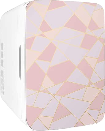 Cooluli 10L Mini Fridge: Car/Office/Dorm Portable Cooler/Warmer - Food/Drinks/Skincare - AC/DC Small Refrigerator (Fractal Pink)