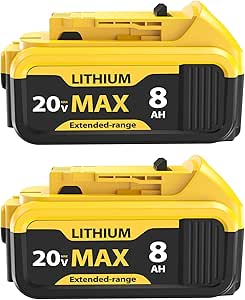 DeWalt 20V Max Battery 8000mAh 2-Pack, DCB206 DCB200 DCB201 - Lithium ion Tools & Chargers