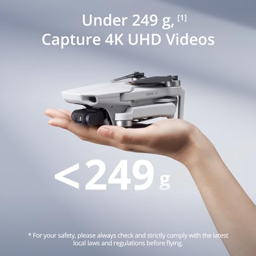 DJI Mini 4K Camera Drone Combo for Adults, 3-Axis Gimbal, 10km Video, Auto Return, 2 Batteries, QuickShots