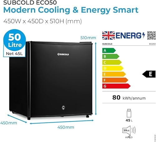 Subcold Eco50 Mini Fridge: Table-Top Model with Chiller Box