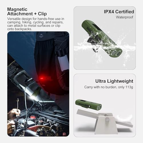 Bike Lights Front LED Torch, 1000LM Super Bright, Rechargeable - Waterproof, 6 Modes for Cycling, Fishing - 22 Hrs Runtime