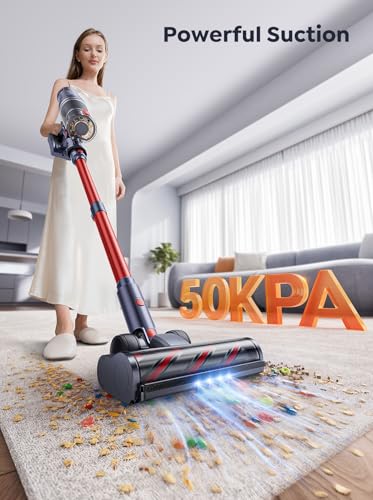 INTETURE 600W Cordless Vacuum: 65Mins Stick, Self-standing Upright, Wall Mount, Touch Screen - Hardwood, Carpet, Pet Hair