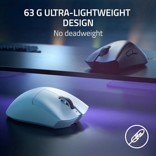 Razer DeathAdder V3 Pro Wireless Gaming Mouse, 63g Lightweight, Focus Pro 30K Sensor, Gen-3 Switches, HyperSpeed - Black