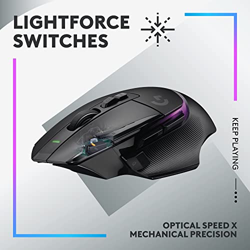 Logitech G502 X PLUS LIGHTSPEED Wireless Gaming Mouse - LIGHTFORCE switches, LIGHTSYNC RGB - HERO 25K Sensor - PC/macOS/Windows