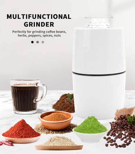 Coffee Co. 5-inch Grinder: Stainless Steel Blades, One-Touch Control for Beans, Spices, Nuts & Herbs