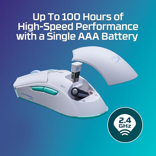 HyperX Pulsefire Haste 2 Core Wireless Gaming Mouse 70g - 100H Battery - Dual Wireless - TTC Gold Switches