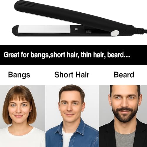 Travel Mini Hair Straightener for Short Hair & Bangs - Men & Women Flat Iron