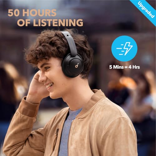 Anker Soundcore Q30 Noise Cancelling Headphones, Hi-Res Sound, Custom EQ, 50H Playtime, Bluetooth, Multipoint Connection
