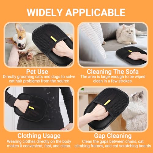 Ovyntremis Pet Hair Remover Gloves - Efficient Grooming for Dogs & Cats, Deshedding & Bathing