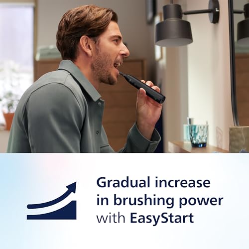 Philips Sonicare 5300 Electric Toothbrush - 2 Intensity Levels, Pressure Alert - SmarTimer, EasyStart - Black - Sonic Power