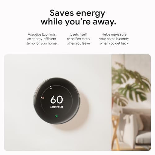 Nest Learning Thermostat 4th Gen with Temperature Sensor - Smart Energy Saver - Works with Alexa & Nest Home App