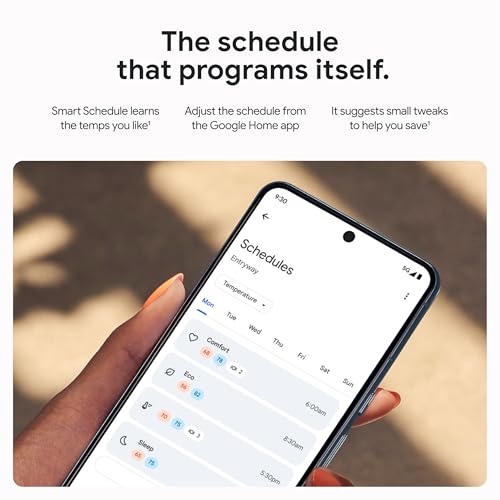 Nest Learning Thermostat 4th Gen with Temperature Sensor - Smart Energy Saver - Works with Alexa & Nest Home App