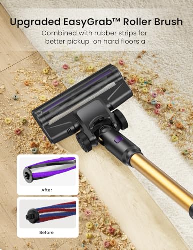 Vexilar V8Pro Cordless Vacuum: Upgraded Brush, 40Mins Runtime, 30Kpa Stick, Touch Screen, Lightweight for Hard Floor & Carpet
