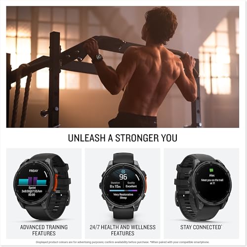 Garmin fēnix 8 Smartwatch 47mm, AMOLED Touchscreen, Multisport, Advanced Health & Training, LED Flashlight, Long Battery Life