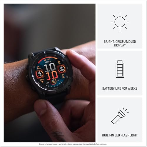 Garmin fēnix 8 Smartwatch 47mm, AMOLED Touchscreen, Multisport, Advanced Health & Training, LED Flashlight, Long Battery Life