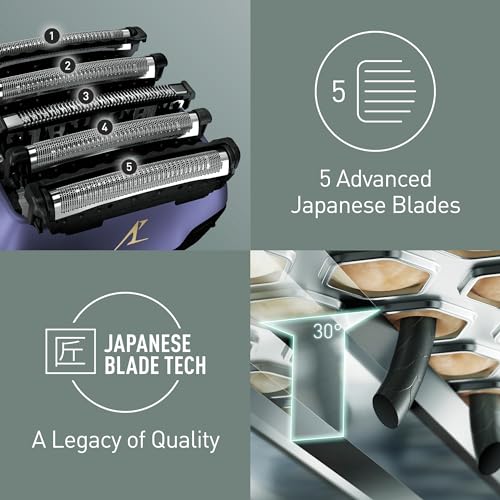 Panasonic 5-Blade Wet & Dry Electric Shaver: Beard Sensor, Multi-Flex Head