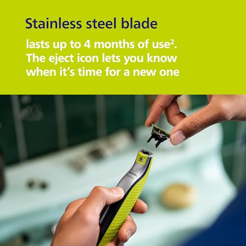 Philips OneBlade 360 Face Beard Trimmer & Shaver with 360 Blade - 5-in-1 Comb - Extra Blade - Authentic Hybrid - Men's Grooming