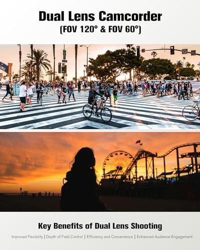 Euiivnt 4K Video Camera 48MP Camcorder for YouTube Vlogging, HDMI, Mic, Dual Lens 21X Zoom, Rotatable Screen