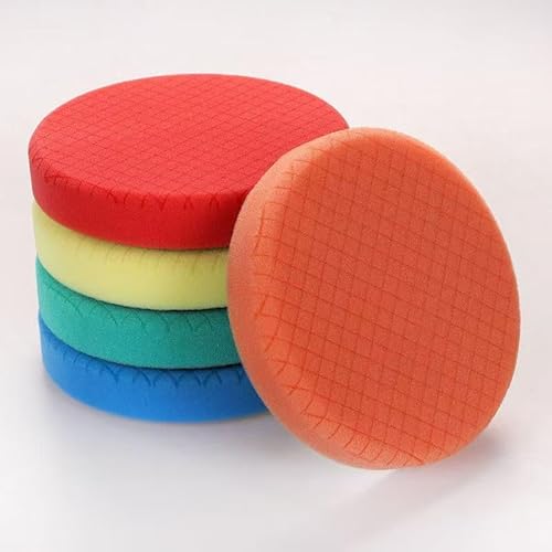 Innsky 5Pcs 125mm Polishing Pad Kit - Heavy Cut Foam Buffing Pads for Car & Furniture Waxing