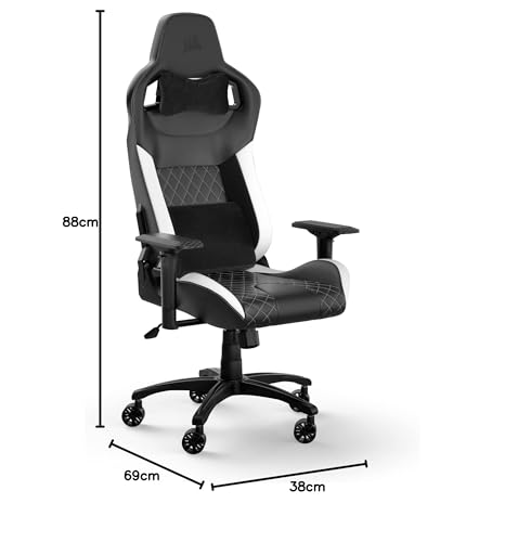 Corsair T1 RACE Gaming Chair: Racing Design, Leatherette, Steel, 4D Armrests